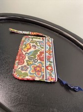 Vera Bradley Wristlet Bag Purse Clear Vinyl Bright Floral Cosmetic Case Festival