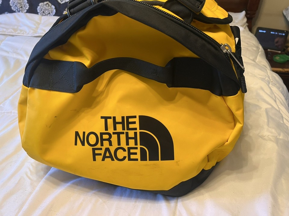 The North Face Duffel Duffle Bag Backpack Yellow Large Base Camp