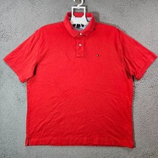 Tommy Hilfiger Polo Shirt Men XL Short Sleeve Red