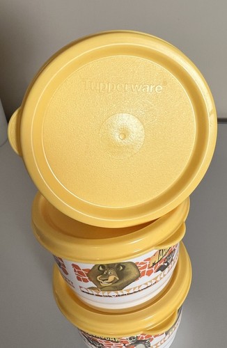 Tupperware Disney Madagascar (3) Snack Cups Set 4 Oz Toddlers Kids Lunches Fruit - Picture 3 of 6