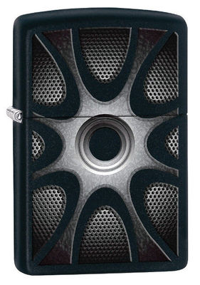 Zippo Windproof Black Matte Lighter, Metallic Background, 28532, New In Box
