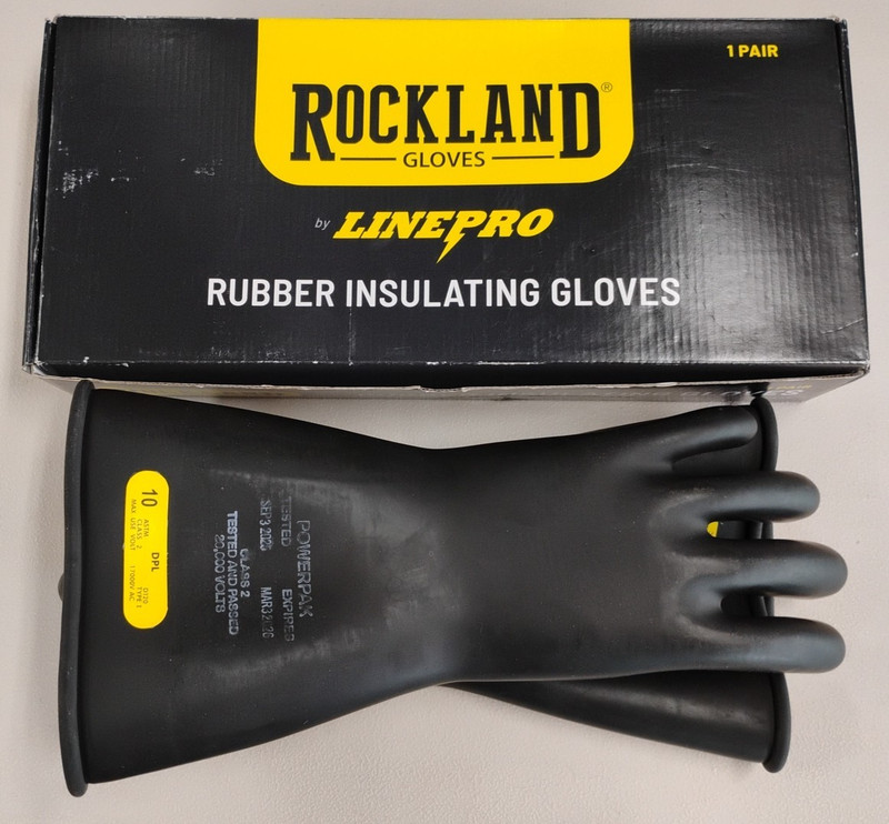 Rockland LINEPRO Electrical Insulating Safety RubberGloves 17KV Class 2(Size 10)