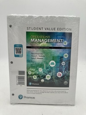 Operations Management : Processes and Supply Chains 12th Ed. Looseleaf Krajewski