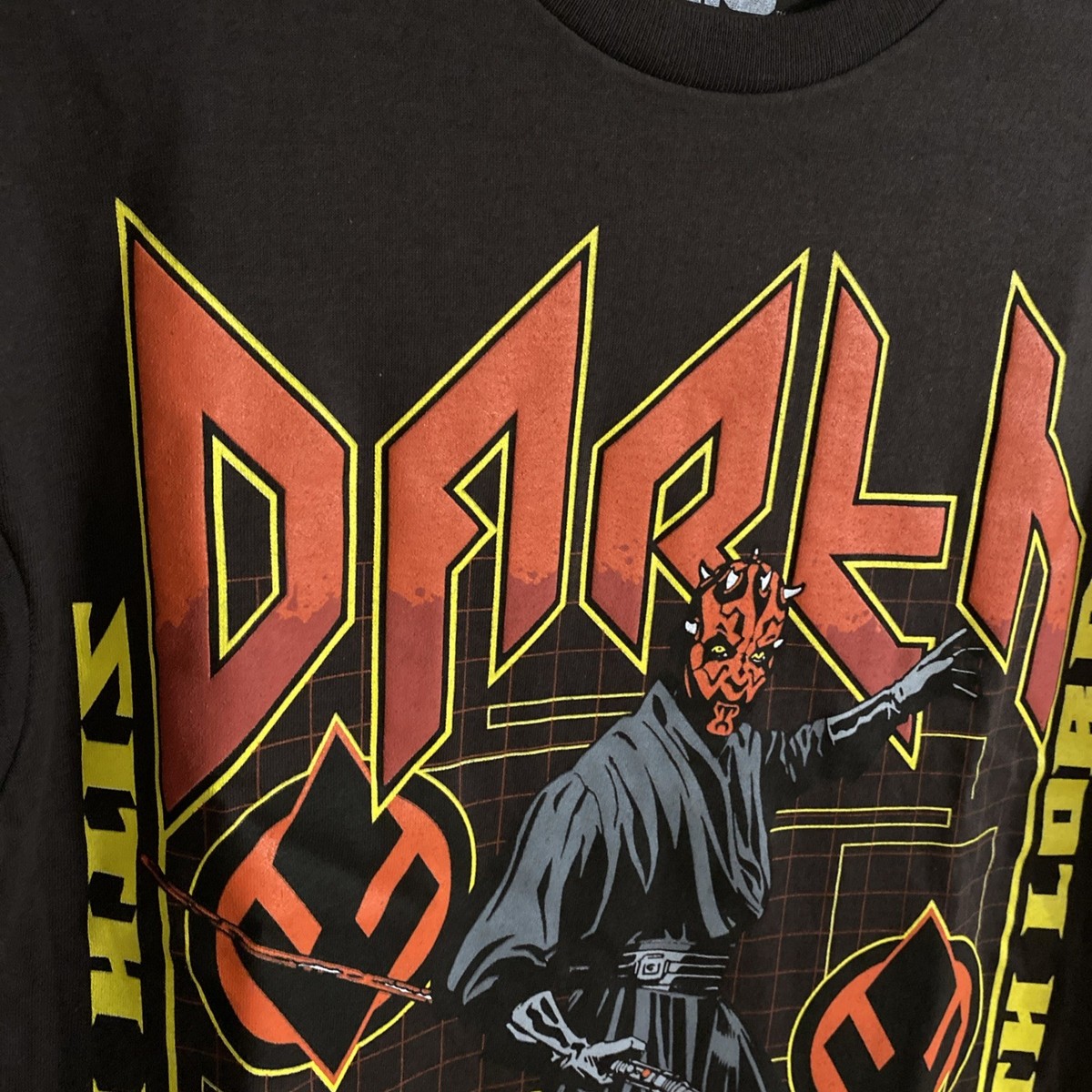 VINTAGE Style 90s Darth Maul Star Wars Men's Sz M T-Shirt Brown | eBay