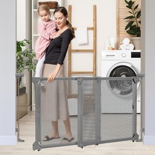 No Bottom Bar Baby Gate for Stairs, 34-55  Safety Dog Gate with Large Walk Th...