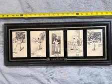 Vintage Lawn Tennis Print Photo Poster in Antique Frame 9"x23"