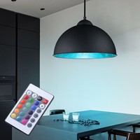 Rgb Led Pendel Decken Leuchte Dimmer Fernbedienung Flur HäNge Lampe Schwarz Gold