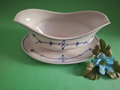 Jäger, Eisenberg - Porzellan, Indisch blau * Sauciere mit Unterteller * 20,5 cm