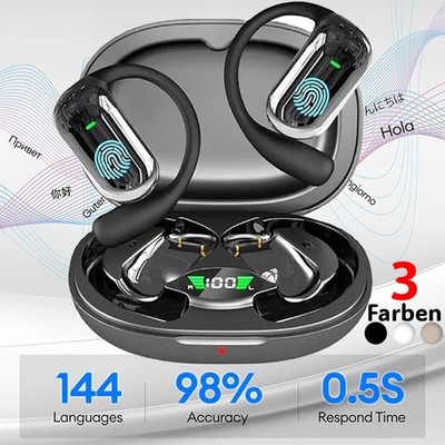 140+ Sprachen AI Übersetzer Ohrhörer Echtzeit Übersetzer Kopfhörer Bluetooth KI