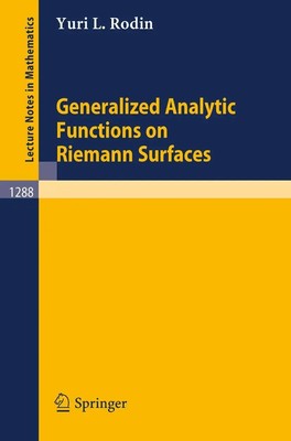 Yuri L. Rodin | Generalized Analytic Functions on Riemann Surfaces | Taschenbuch