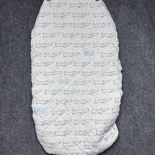 Land of Nod diaper changing pad cover quilted dogs Dachshunds black white blue