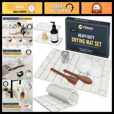 3-Pack Stone Dish Drying Mats Set - 1 Large 24"x16", 2 Small 4"x9" - Fast Drying