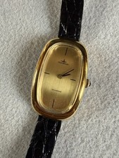 Dugena Vintage Handaufzug 1990 Damenuhr Gold Armbanduhr Lederarmband Historisch