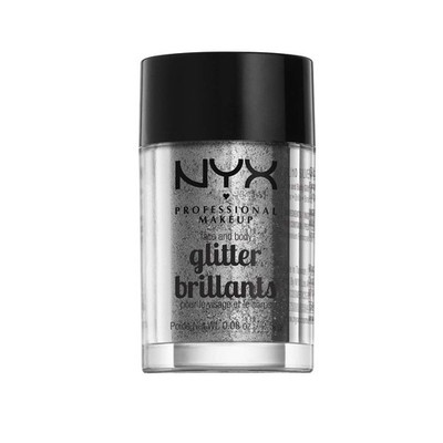 NYX Face and Body Glitter 0.08 Oz Silver Sparkle with Glitter Primer