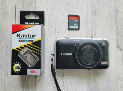 Canon PowerShot SX230 HS Digital Camera 12.1MP 14x Optical Zoom Black W/ Charger