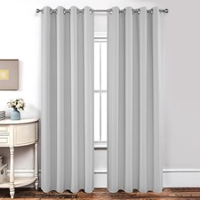 Opaque Curtains with Eyelet Curtains Set of 2, Blackout Curtain Thermovo...