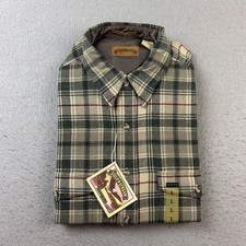 Field Stream Shirt Mens Large Green Plaid Long Sleeves Button Up NWT
