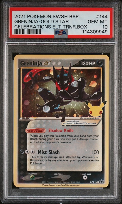 2021 POKEMON SWSH BLACK STAR PROMO #144 GRENINJA-GOLD STAR PSA 10