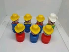 Vintage Fisher Price little people lot/7 farmer/cowboy man/boy All Different
