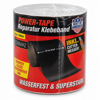 Smart Tool POWER-TAPE Reparatur Klebeband schwarz 10 x 300 cm wasserfest