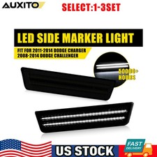 Smoke Len Fender Rear Side Lights White Marker Led For 08-14 Dodge Challenger Sl Smoke Len Fender Rear Side Lights White Marker Led For 08-14 Dodge Challenger Sl