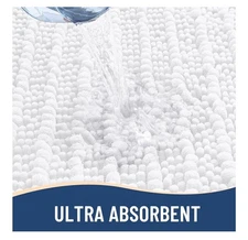 Bathroom Rug Chenille white Extra soft
