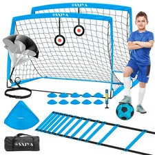 Soccer Goal - 2 Set of Soccer Nets, 6x4 ft Portable Pop Up Soccer Goals for B...
