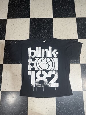 BLINK 182 Alstyle CONCERT T-shirt Sz XL Black 2003 Eponymous Rock Travis Barker