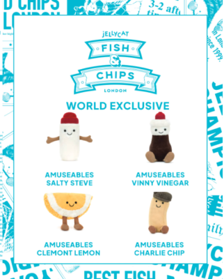 Jellycat Amuseables Selfridges - Salt, Vinegar, Lemon & Chip Set