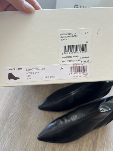 givenchy black Leather ankle boots New With Box Size 37 Women - Picture 9 of 10