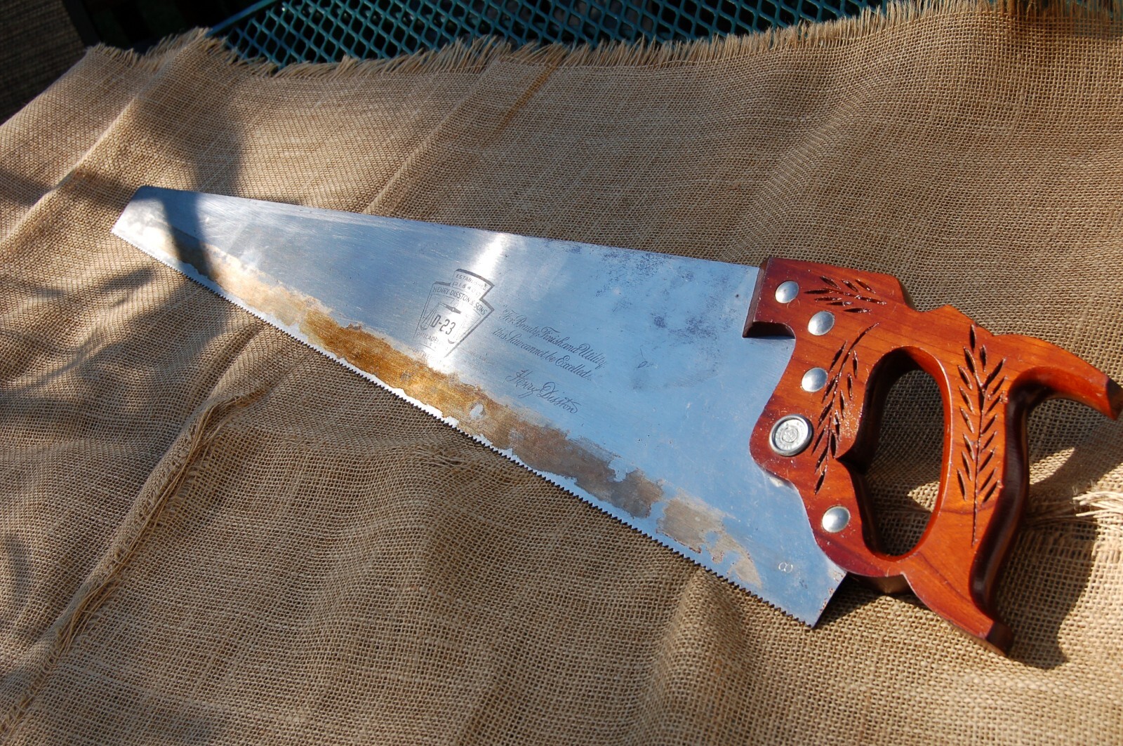 Vintage Disston D23 Hand Saw , 26'' , 8 PPI , Made in U.S.A. 1953