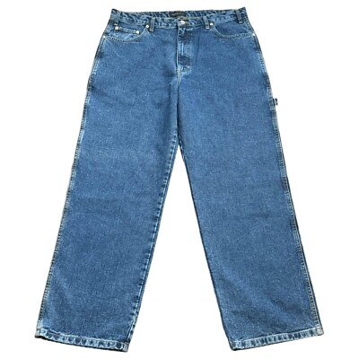 VINTAGE Perry Ellis 38x30 Carpenter Jeans Baggy Loose Heavy Denim Retro 90s 