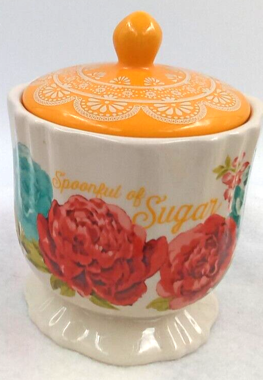 Pioneer Woman Floral Blossom Jubilee Stoneware Sugar Bowl Lid with Roses Design – A Sweet Spoonful of Elegance