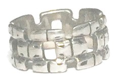 Vintage Chain Band Sterling Silver Southwest Ring BoHo Size 5.75  Women Biker 