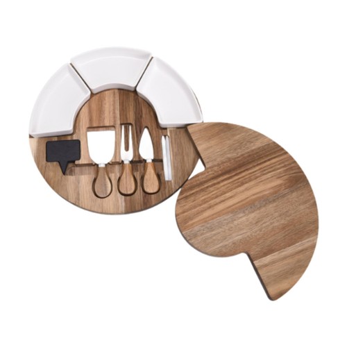 Käsebrett mit Messern, Servierplatte aus Holz für Partys, Feiern, Zuhause - Bild 5 von 7