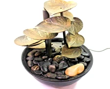 10 Teir Metal Lotus Leaf Tabletop Self-contained Indoor Fountain