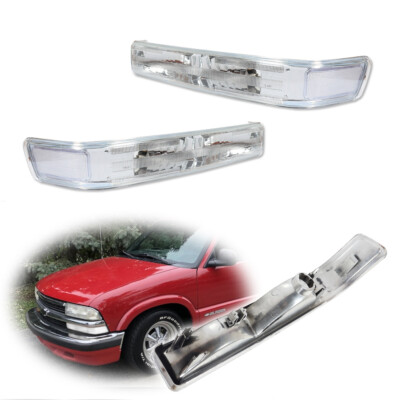 2Pcs Clear Bumper Signal Lightings Cover For 98-04 Chevy S10 Blazer GMC Sonoma