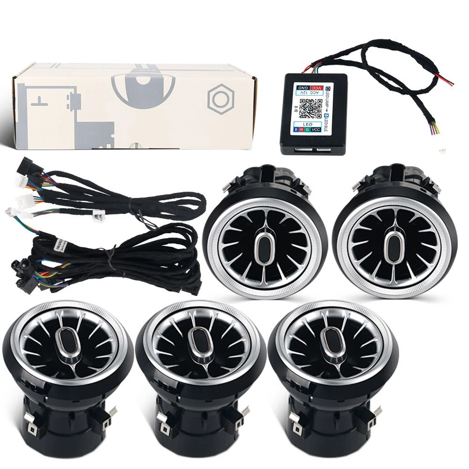 Luz ambiental LED de ventilación de aire para Mercedes Benz W117 CLA180 CLA200 CLA250 CLA45 5 piezas Foto 4 de 4