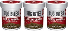  3 Pack Fluval Bug Bites Cichlid Formula for Small/Medium Fish 1.6 oz. Per ...