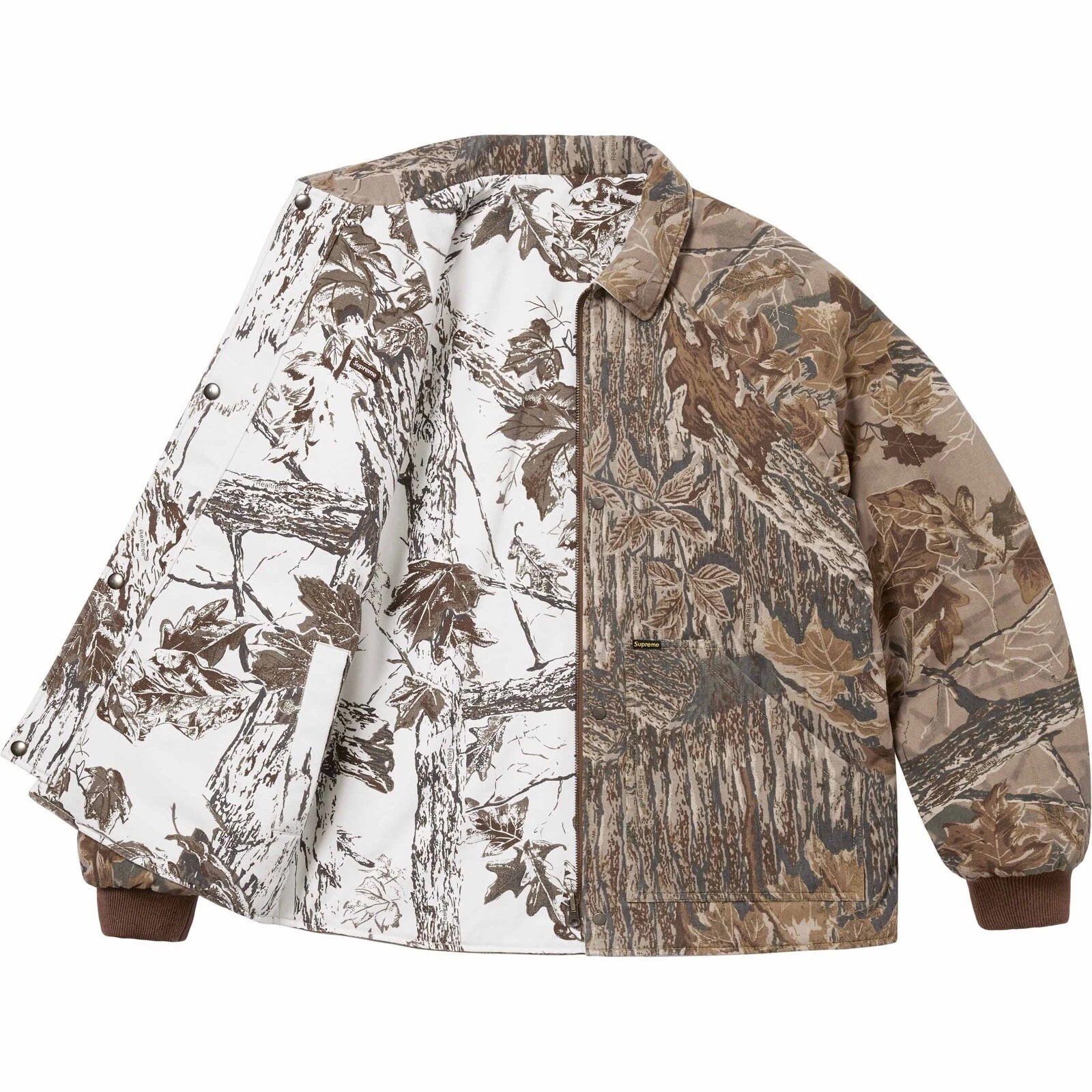 Supreme REALTREE® VESTE DE TRAVAIL MATELASSÉE RÉVERSIBLE en camouflage neige SS24 homme taille XL