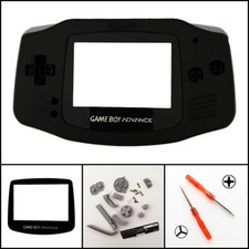 GBA Nintendo Game Boy Advance Replacement Housing Shell Screen Lens Black USA 