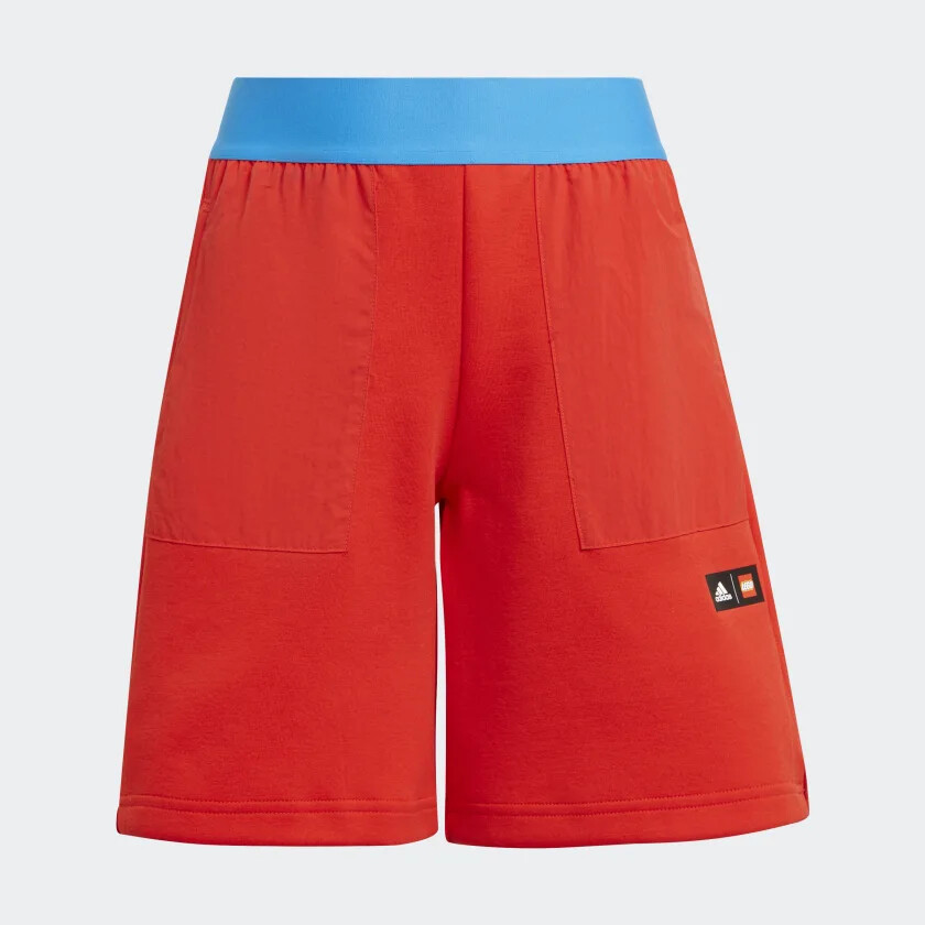 NWT$40 Adidas Youth Boy's x Classic LEGO Shorts Red H26664 Zipped