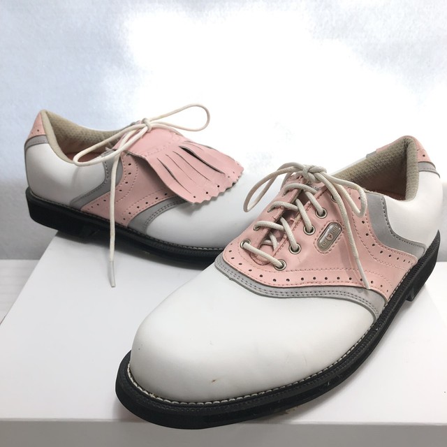 Top Flight Women's Golf Shoe Pink/White Size 9M Kilt Flexi Spikes eBay