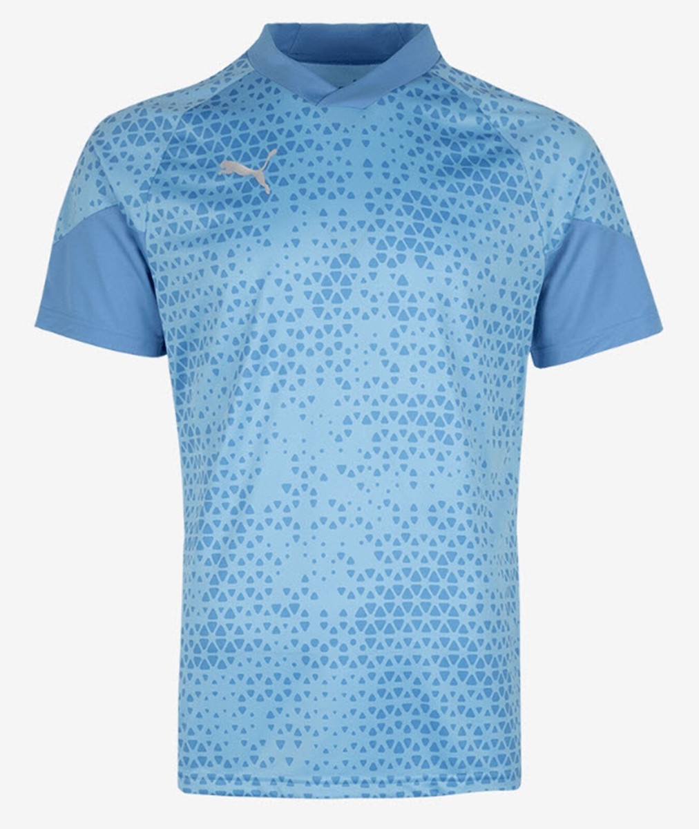 PUMA Men Team-Cup Training Shirts Athletic Light-blue Tee Shirt
