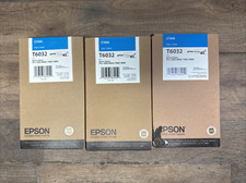 Lot of 3 Expired Genuine Epson Cyan Ink Cartridge T6032