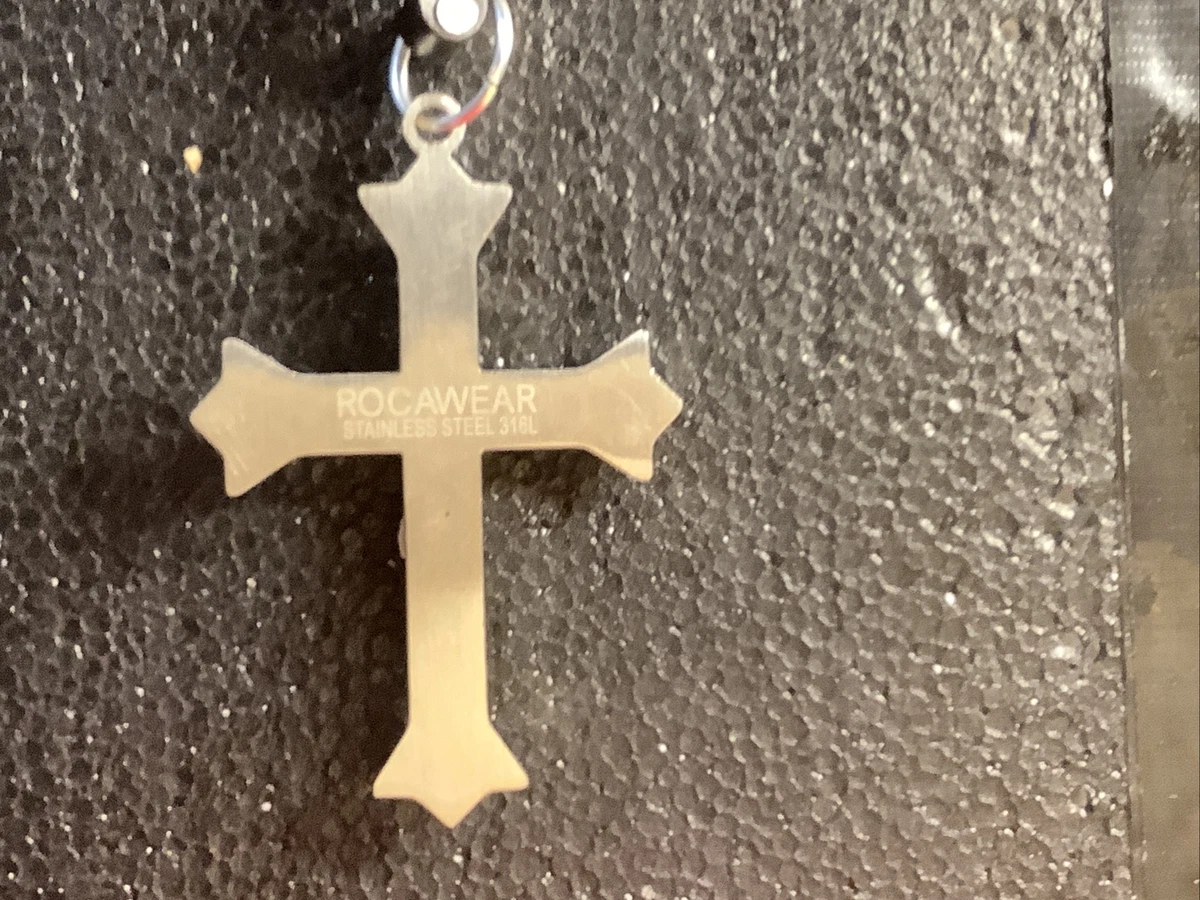 Rocawear steel Jesus cross pendant 316L steel Beautiful Christian
