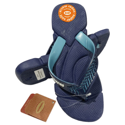 NWT HAVAIANAS MSRP $69.99 POWER 2.0 MEN'S BLUE BEACH FLIP FLOPS SANDALS