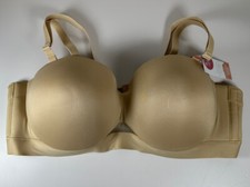 New Lane Bryant Cacique 44C Multi-Way Comfort Bliss Strapless Bra Tan NEW W/ Tag