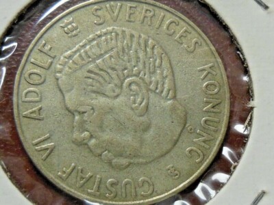 1954-T.S. Swedish One (1) Krona Silver 