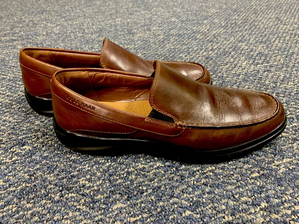 Mocasines Cole Haan Cuero Marrón Santa Bárbara Talla 12 D Perfecto Casual Mocasín Foto 2 de 4